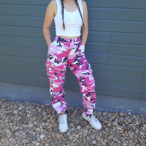 Jumpsuits | Pink Camo Pants | Poshmark